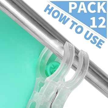 PUGPIU 12 Pack Balloon Arch Clips for Backdrop, 3.5 Inch Clear Spring Clamp