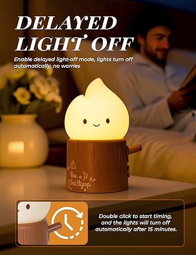 Miniatura 4 de Luz nocturna de antorcha con máquina de sonido para bebé, 2 modos de luz de vela y lámpara de noche, calmante de ruido blanco, luz nocturna cálida