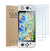Vista 1 de VANJUNN Tempered Glass Screen Protector for Nintendo Switch OLED, Anti Blue Light Screen Protector Cover Eye-Protection Film for Nintendo OLED 6.2