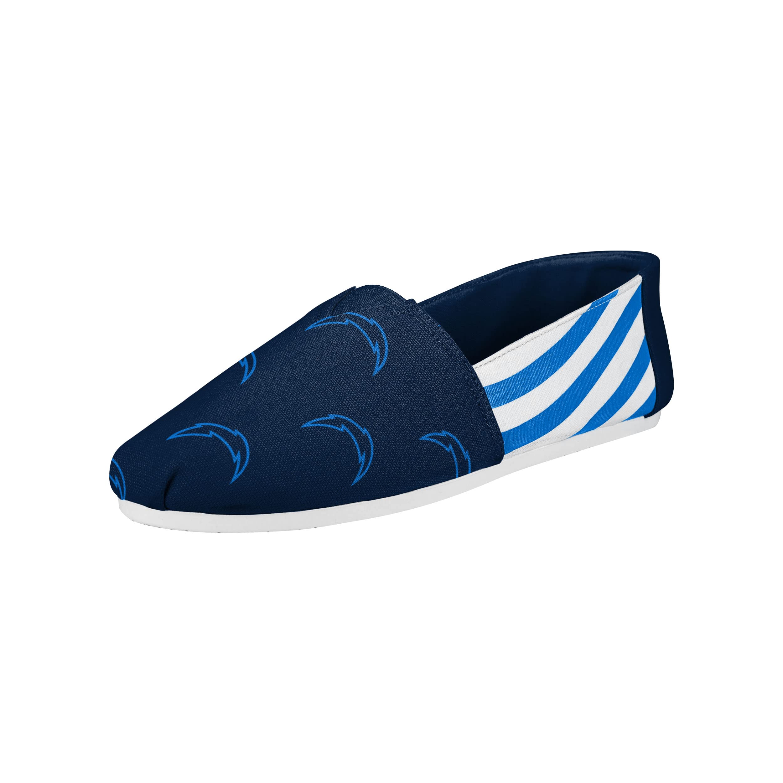 FOCO Los Angeles Chargers NFL Womens Stripe Canvas Shoes - M