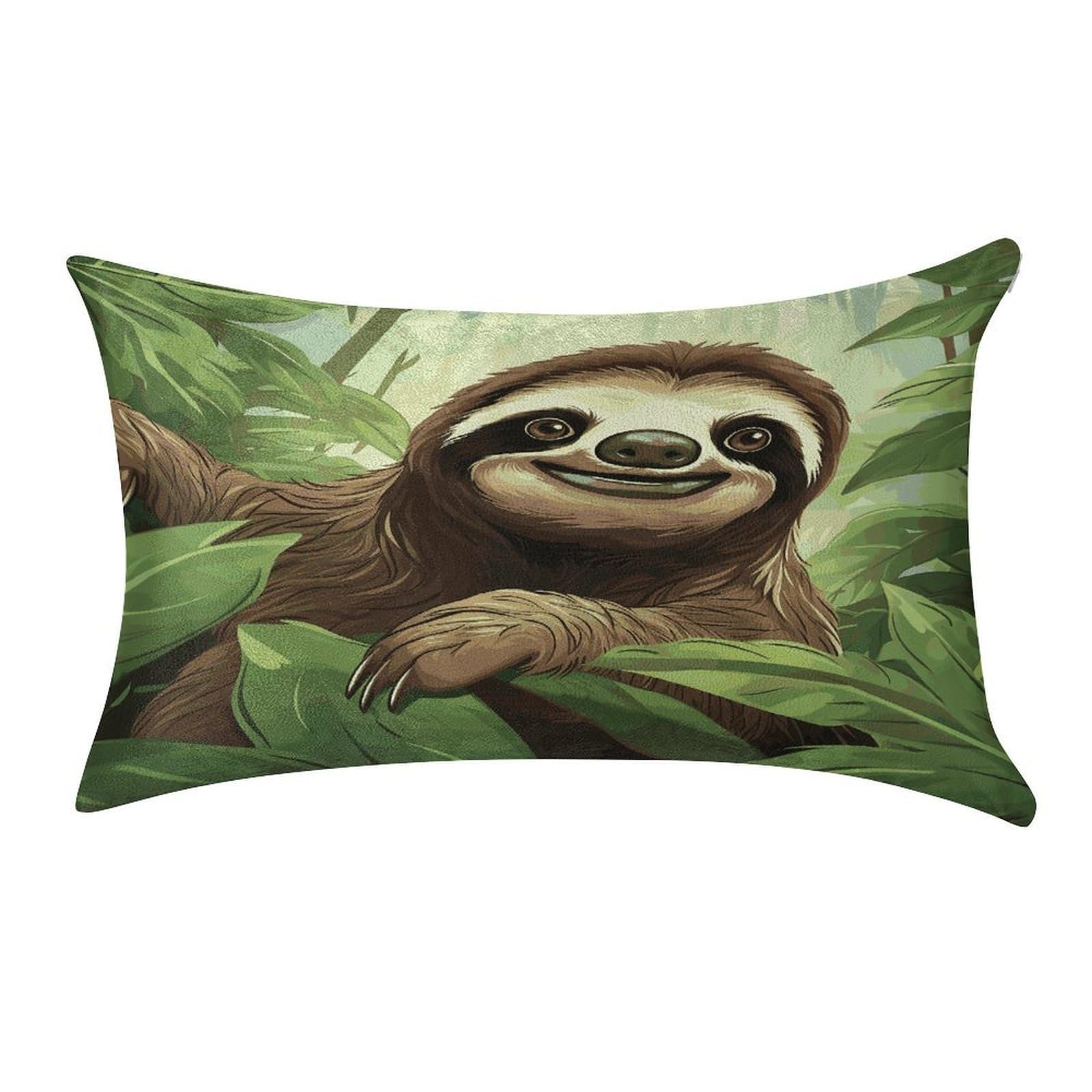 LDGSUPH Sloths Background1 Velvet Throw Pillow Covers Cozy Pillow Shams Pillowcases Detachable Pillow Cases Soft Cushion Cover with Zipper for Sofa Car Bed Pillow Protectors 12 "×20 "