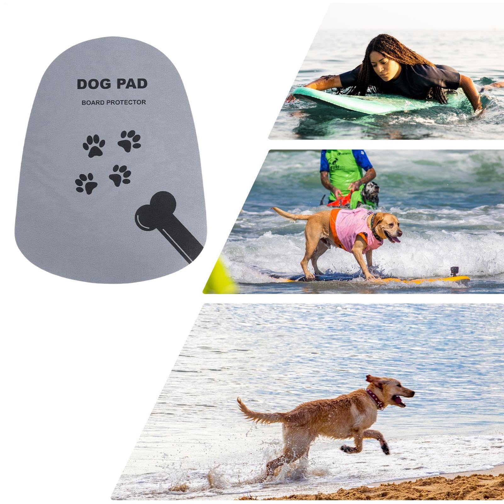 Dog Surfboard Mat, Pet Surfing Traction Pad, Anti-Slip EVA Grip Mat, Textured Surfaces for Paddle Boards, Stable Water Sports Support, Dockside Events, 19.69x25.59 inches, Gray