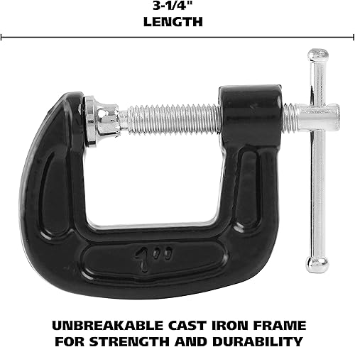 Miniatura 2 de GreatNeck Saw CC1 Abrazadera en C de 1 pulgada, abrazaderas para automóviles y madera, herramientas de trabajo de madera y abrazaderas de soldadura,