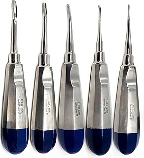 A2Z German Curved Dental Surgery EXTRACTING LUXATING APICAL Root TIP Elevators 1.5mm -5mm