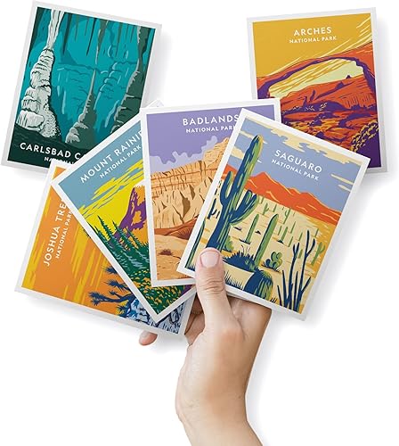 Miniatura 2 de Twigs Tarjetas de felicitación ilustradas del Parque Nacional  12 tarjetas y sobres de estilo vintage, 5.5 x 4.25 pulgadas, juego de papelería