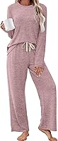 SAMPEEL Women's Long Sleeve Pajama Set - Comfy 2-Piece Lounge PJs, Soft Stretchy Sleepwear for Winter