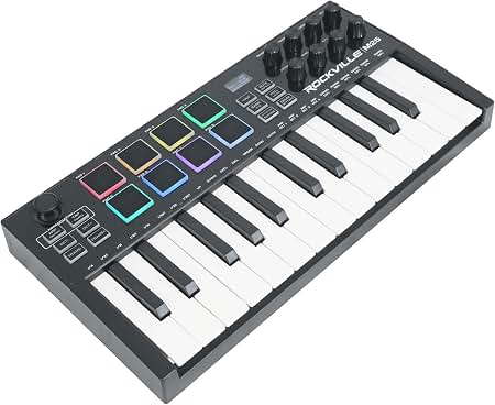 Amazon.com: Rockville M25 Black 25 Key USB Wireless Bluetooth MIDI