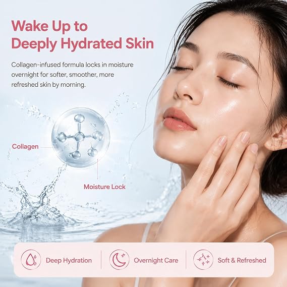 Collagen Night Wrapping Mask, Collagen NightWrapping Peel-Off Mask,2.53 Fl