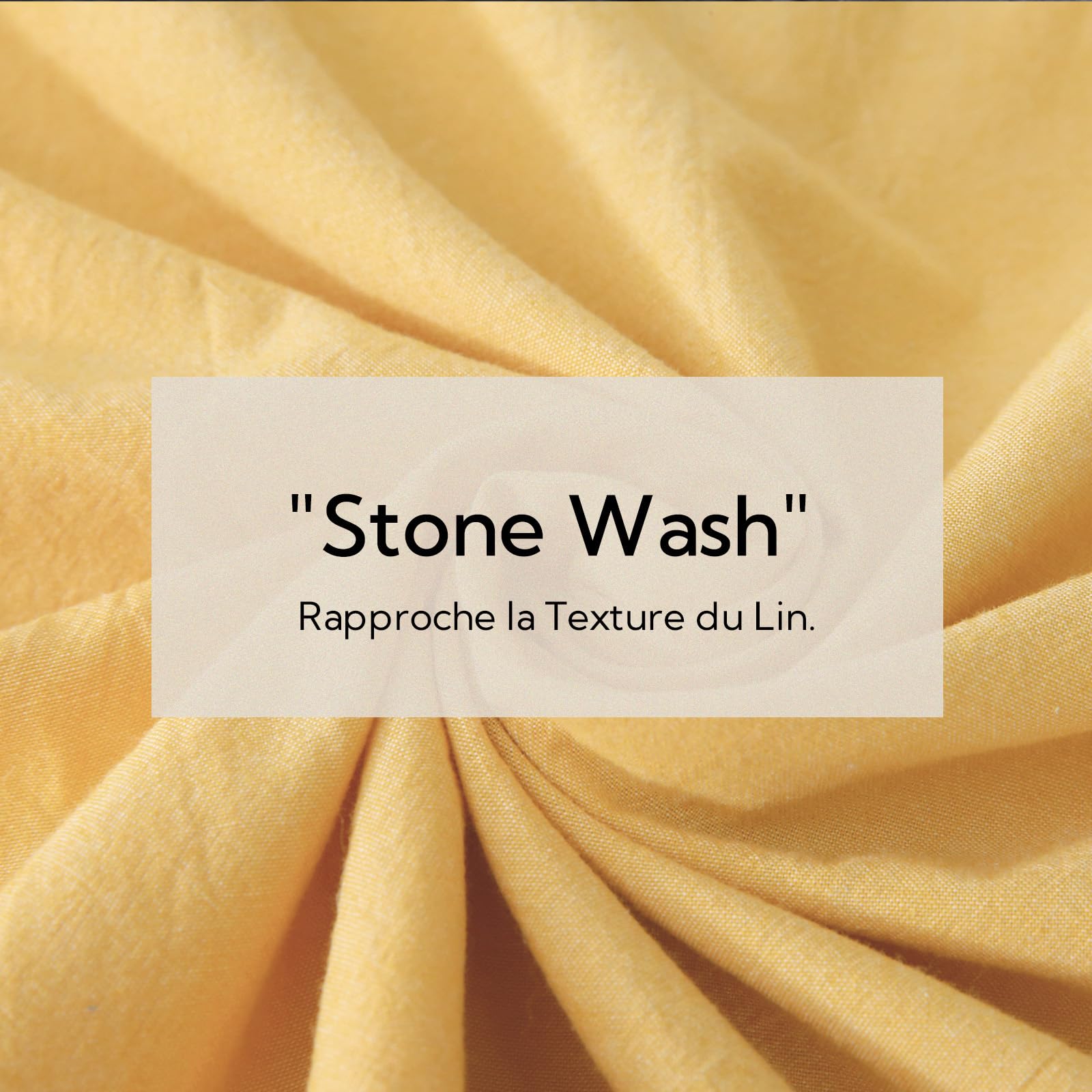 MILDLY Copripiumino 220 x 240 cm, 100% cotone lavato, certificato Oeko-TEX, set copripiumino giallo con chiusura lampo, biancheria da letto matrimoniale 220 x 240 cm, adulto con 2 federe 65 x 65 cm