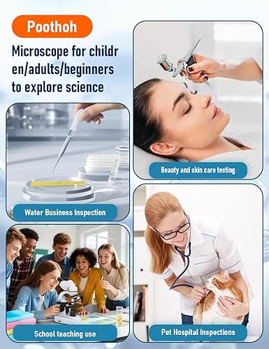 Miniatura 7 de Microscopio compuesto binocular 40X-2000X, microscopio profesional de grado de investigación con platinas mecánicas duales y perillas coaxiales de