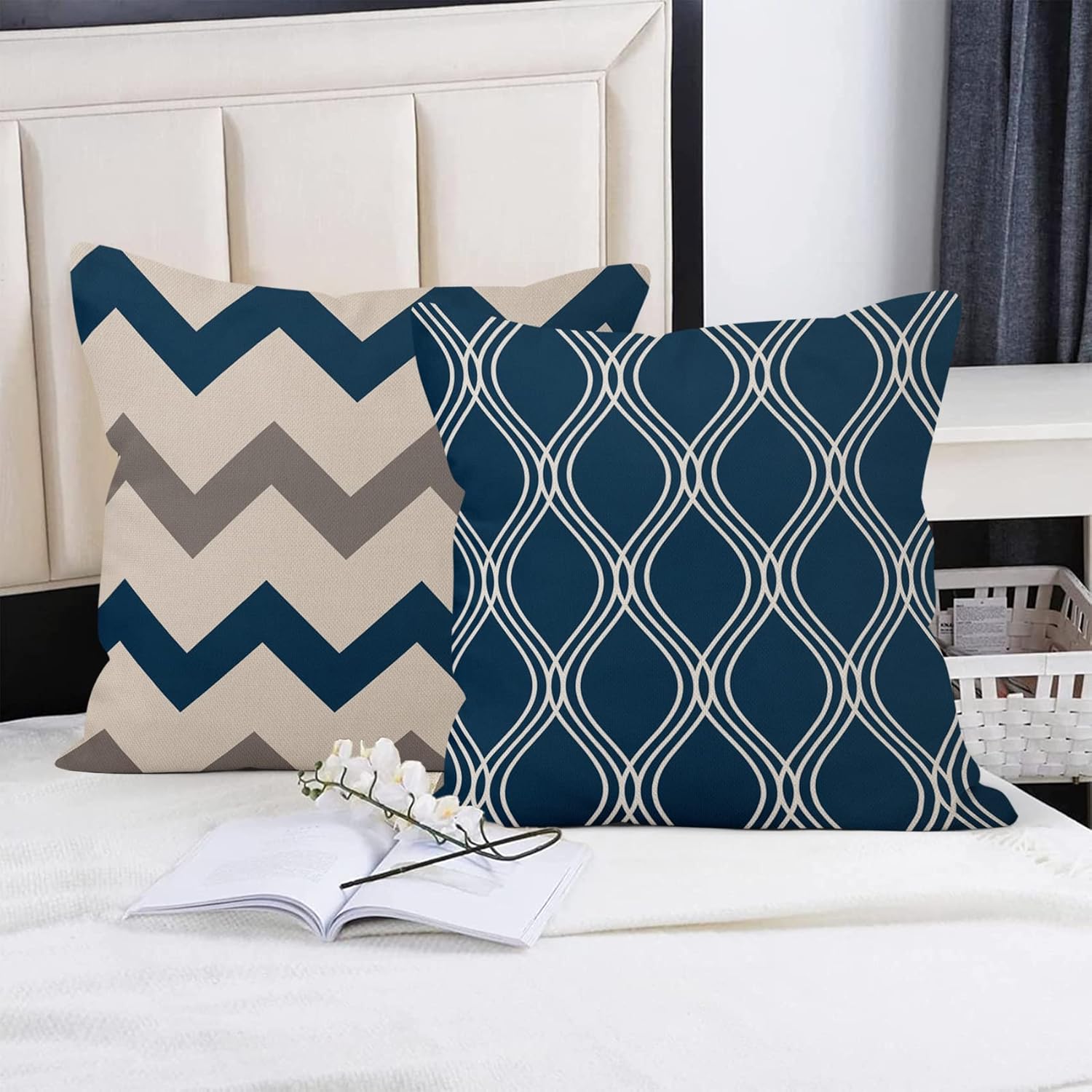 Yeele 18x18inches Home Sweet Home Throw Pillow Cover Set of 4 Modern Geometric Floral Decorative Pillowcase Cotton Linen Farmhouse Cushion Case for Sofa Couch Bed Car Living Room Outdoor Home Decor