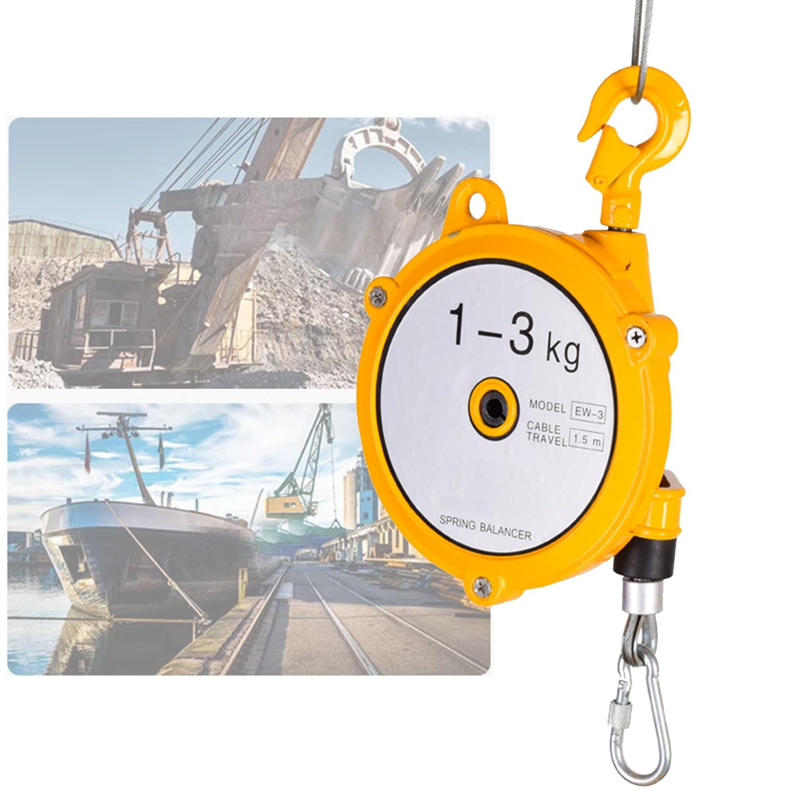 WEKONUMEX Retractable Spring Balancer, Retractable Spring Balancer 1.5m Aluminum Alloy Adjustable Multiple Sizes(1-3kg)