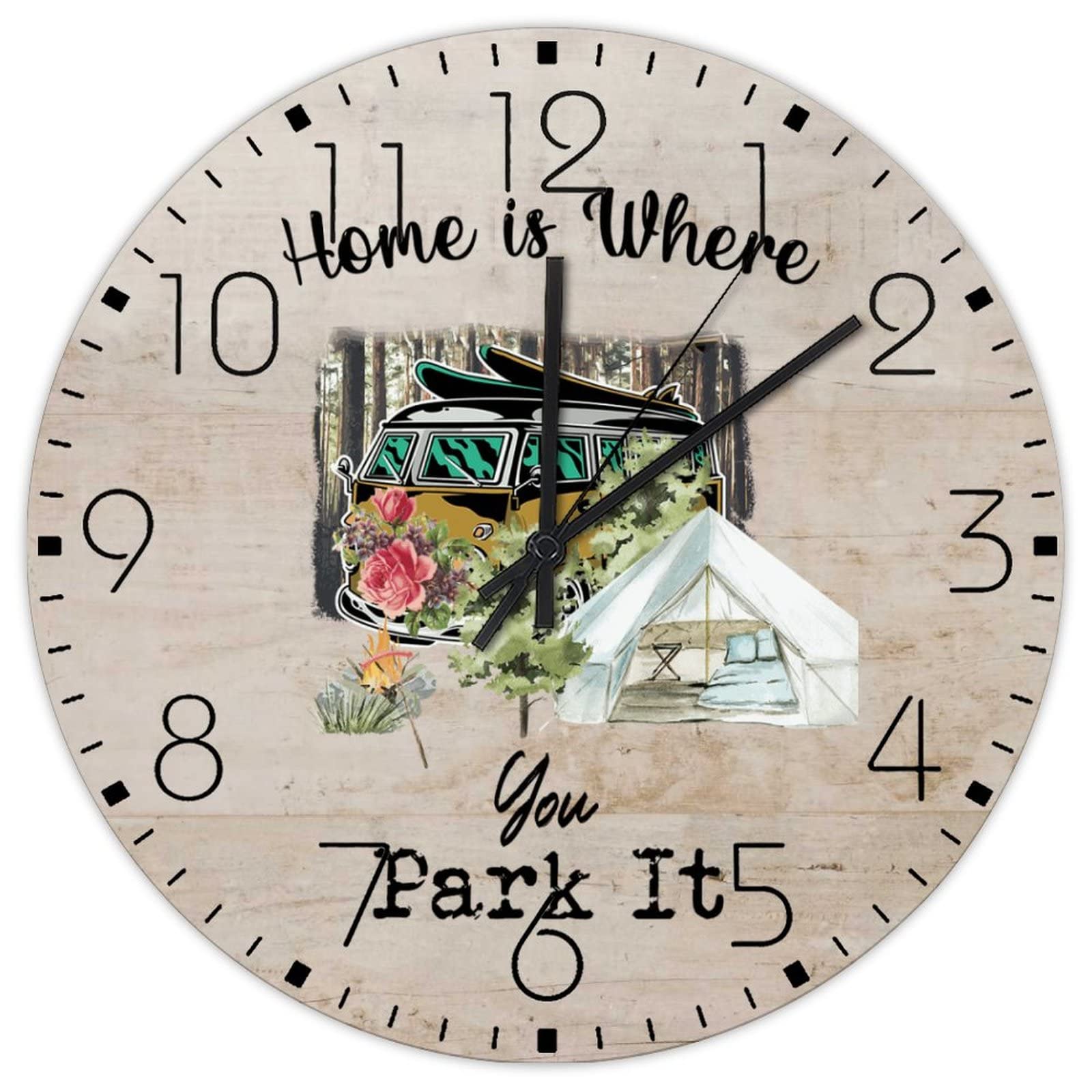 Horloge murale forêt et montagnes pour décorer un chalet de ski