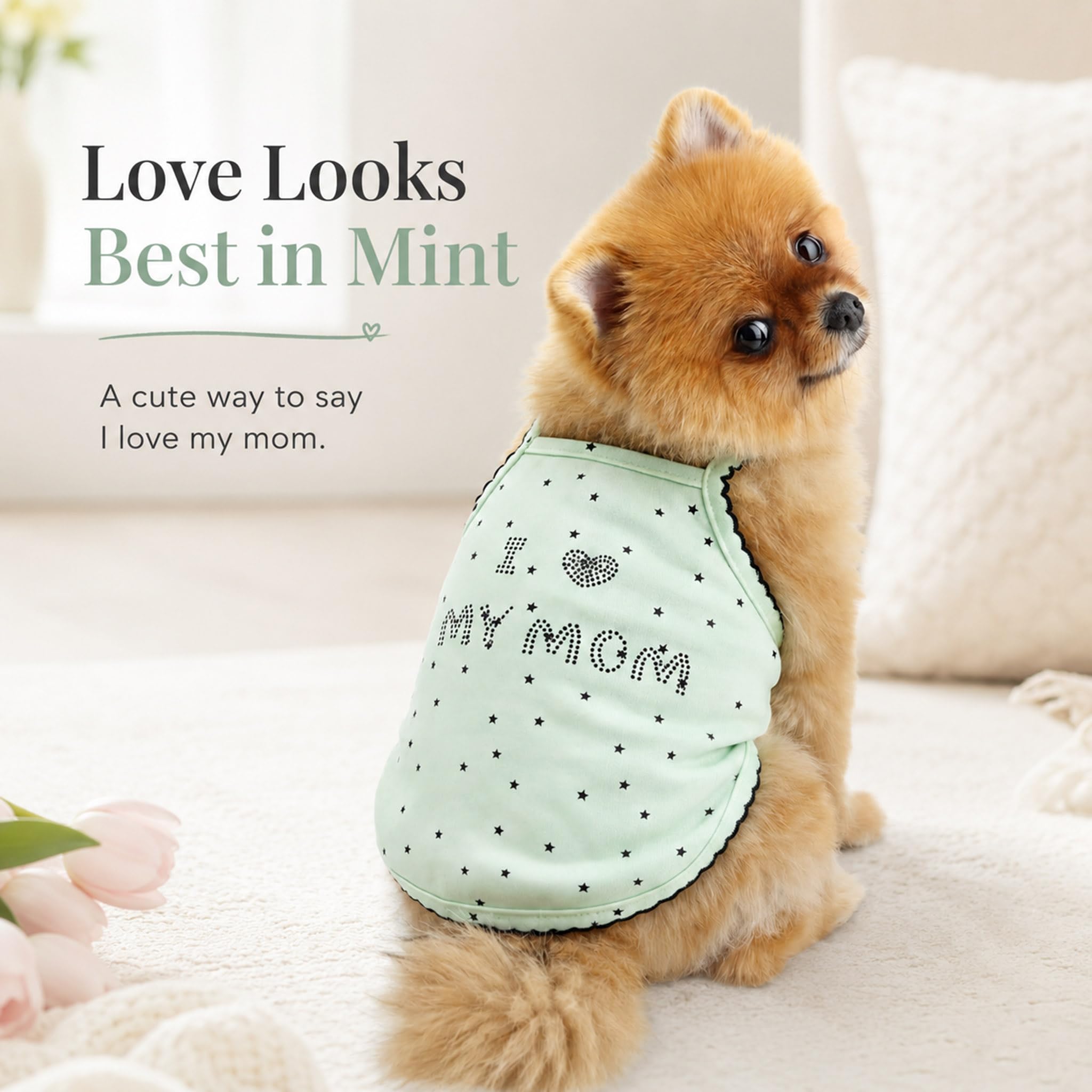 Amazon | SMALLLEE_LUCKY_STORE 犬 服 春夏 I Love My Mom タンク