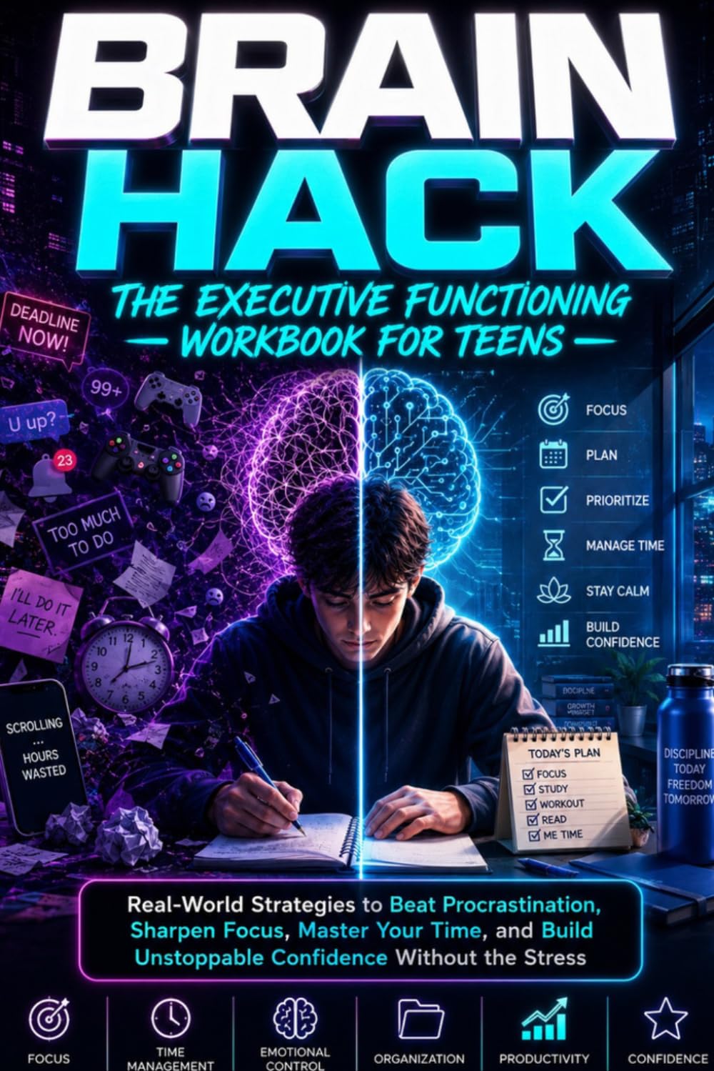BRAIN HACK: The Teen Guide to Mastering Focus, Emotional Control, and Real Indipendence