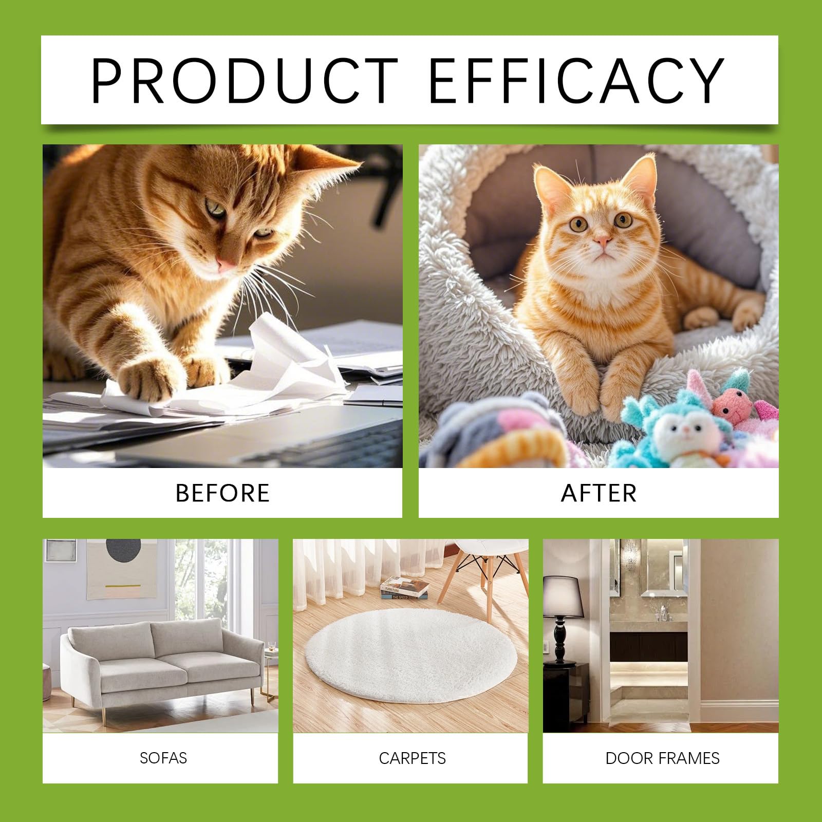 Spray Repelente Natural para Gatos,Spray Antiarañazos Sofa,Que Deja De Rascarse,para Interior Exterior Alfombra Sofá,100ML*2PC