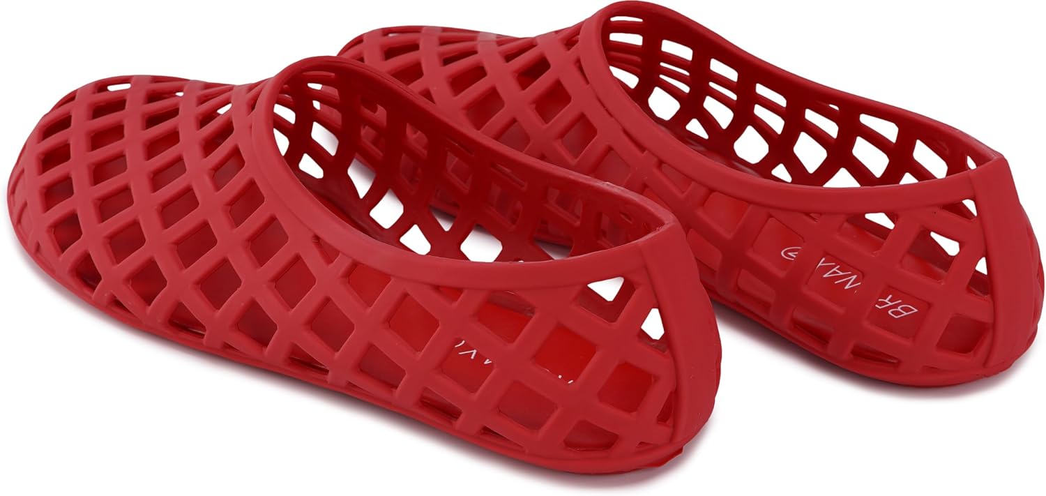 BRONAX Matte Jelly Flats for Women | Hollow Out Breathable Shoes | Slip-Resistant Summer Beach Sandals