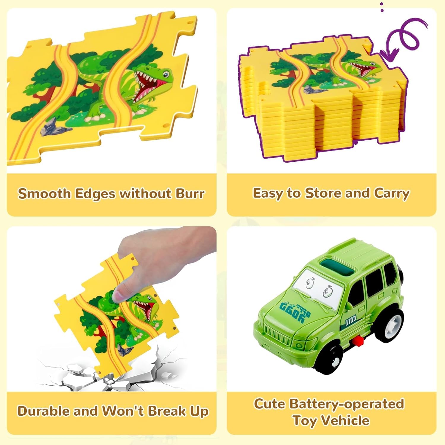 Puzzle Pista Macchinine Giocattolo per Bambini 3 4 5 anni DIY Pista del Puzzle Circuito Auto Montessori Giocattoli Educativi per 3 4 5 6 anni Ragazzi Ragazze Bambini