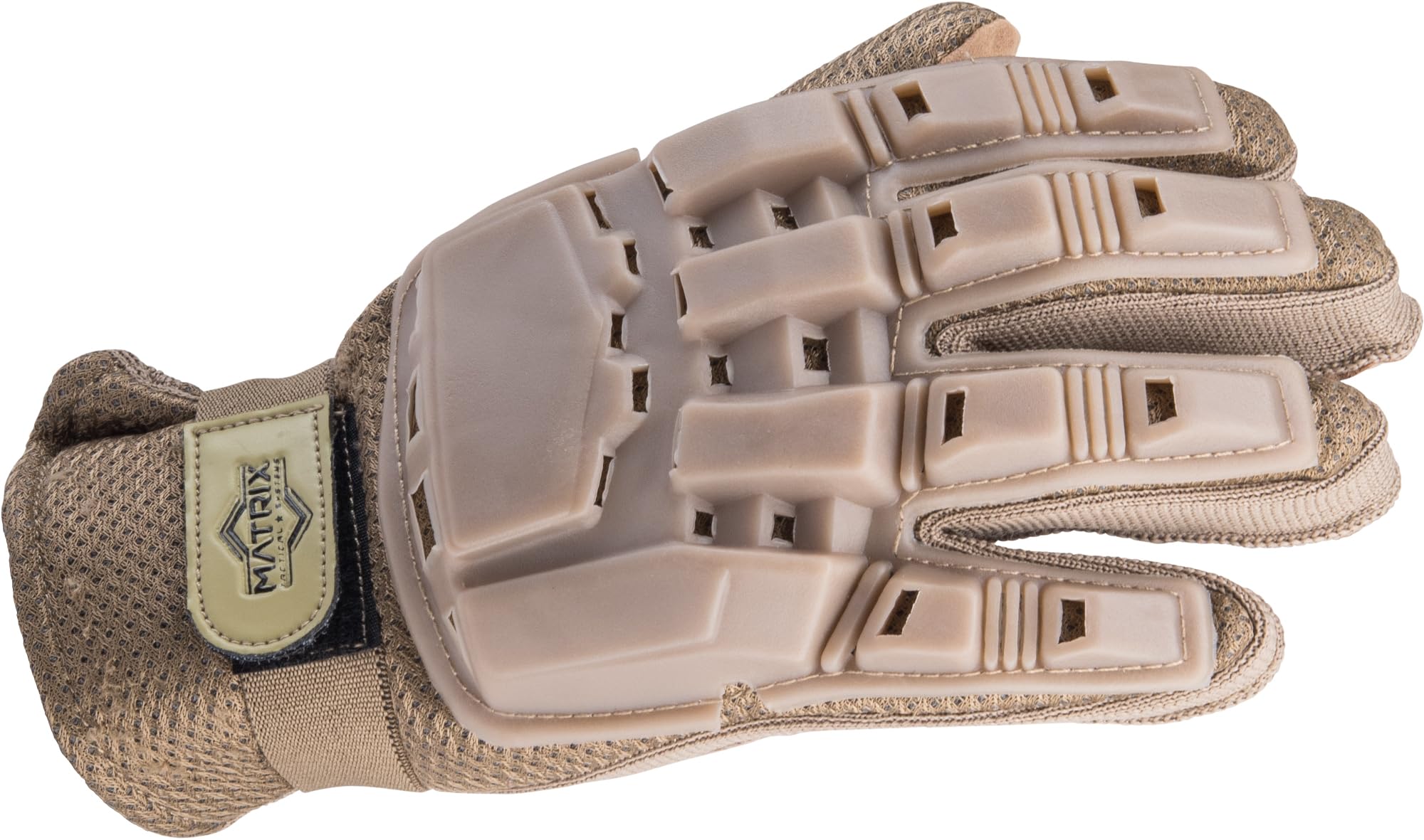 Evike Airsoft - Matrix Full Finger Rubber-Shell Tactical Gloves (Color: Tan/X-Large)
