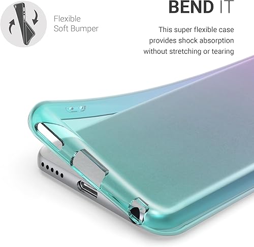 Miniatura 3 de kwmobile Funda transparente compatible con Apple iPod Touch 6G  7G (6 y 7 generación), carcasa trasera de TPU, bicolor violeta, azultransparente