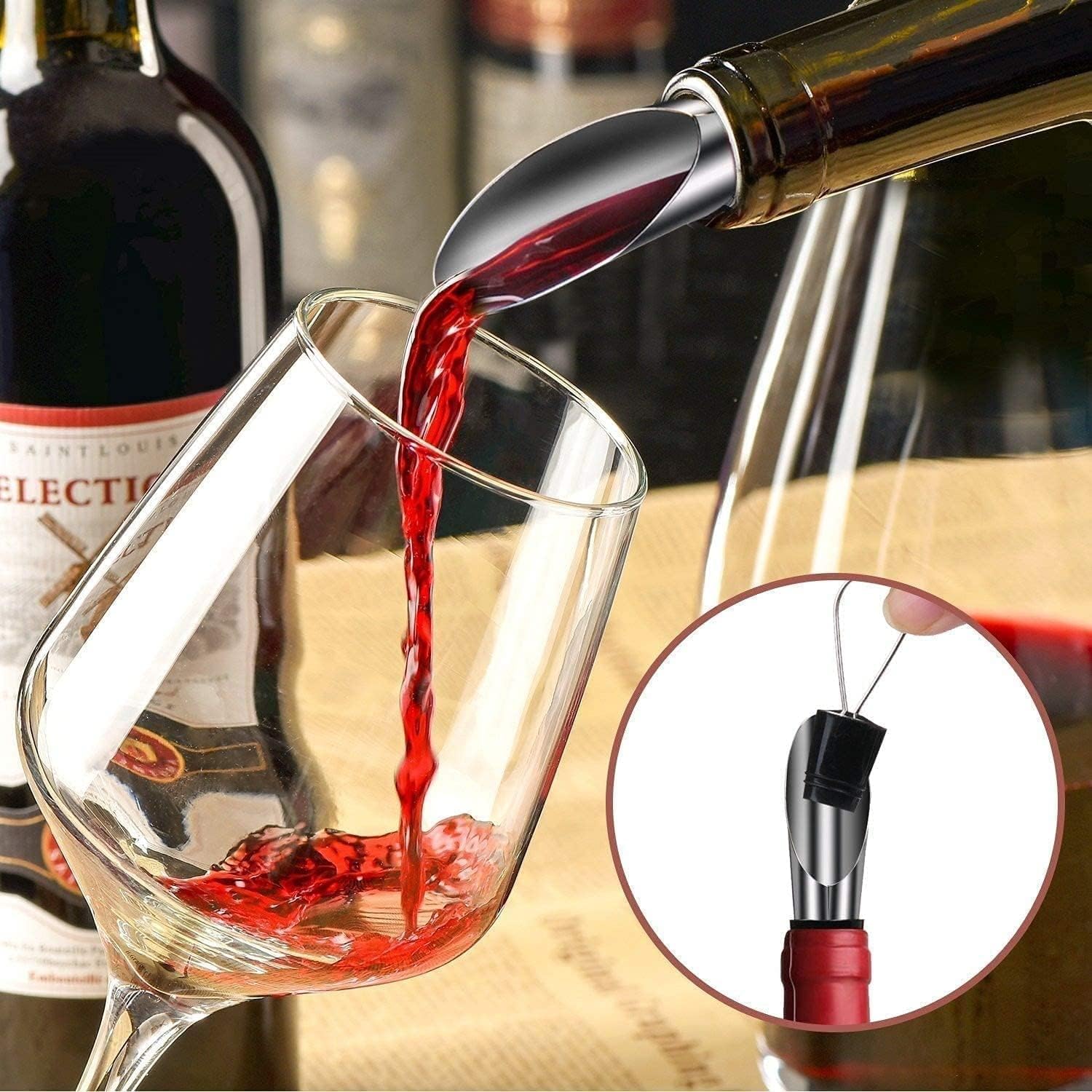 Electric Wine Bottle Opener Automatic Wine Opener Electric Corkscrew with Foil Cutter,Wine Pourer,Wine Stopper,USB C Charging Cable, Fathers Day Dad Gifts from Dauther Son