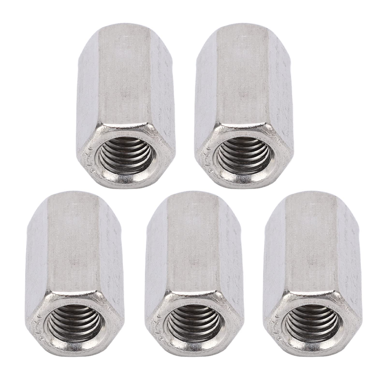 5 piezas/10 piezas/M18 tuercas de acoplamiento hexagonales de acero inoxidable, pernos de acoplamiento roscados, tornillos for máquina, tuercas de acoplamiento largas, tuercas de acoplamiento de fijac