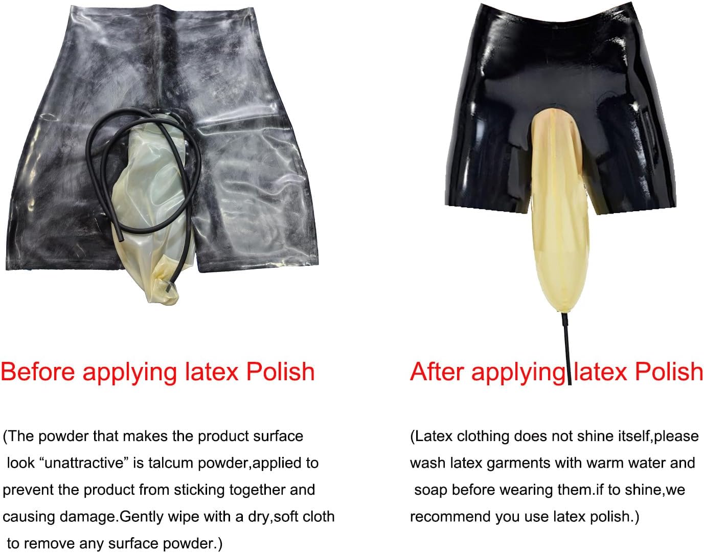 Latex Shorts with Crotch Bag Handmade,Low Waist Rubber Panties for Latex Lovers