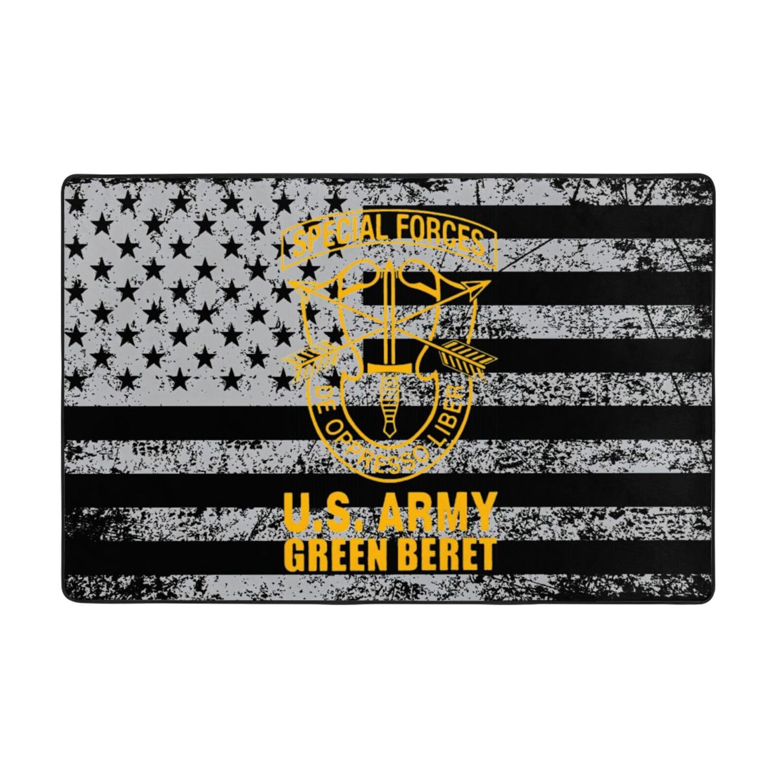 ZDHGAEW Us Army Green Beret Special Forces Area Rug for Living Room Bedroom - Soft Non-Slip Low Pile Washable Floor Mat, Perfect for Kitchen, Dining