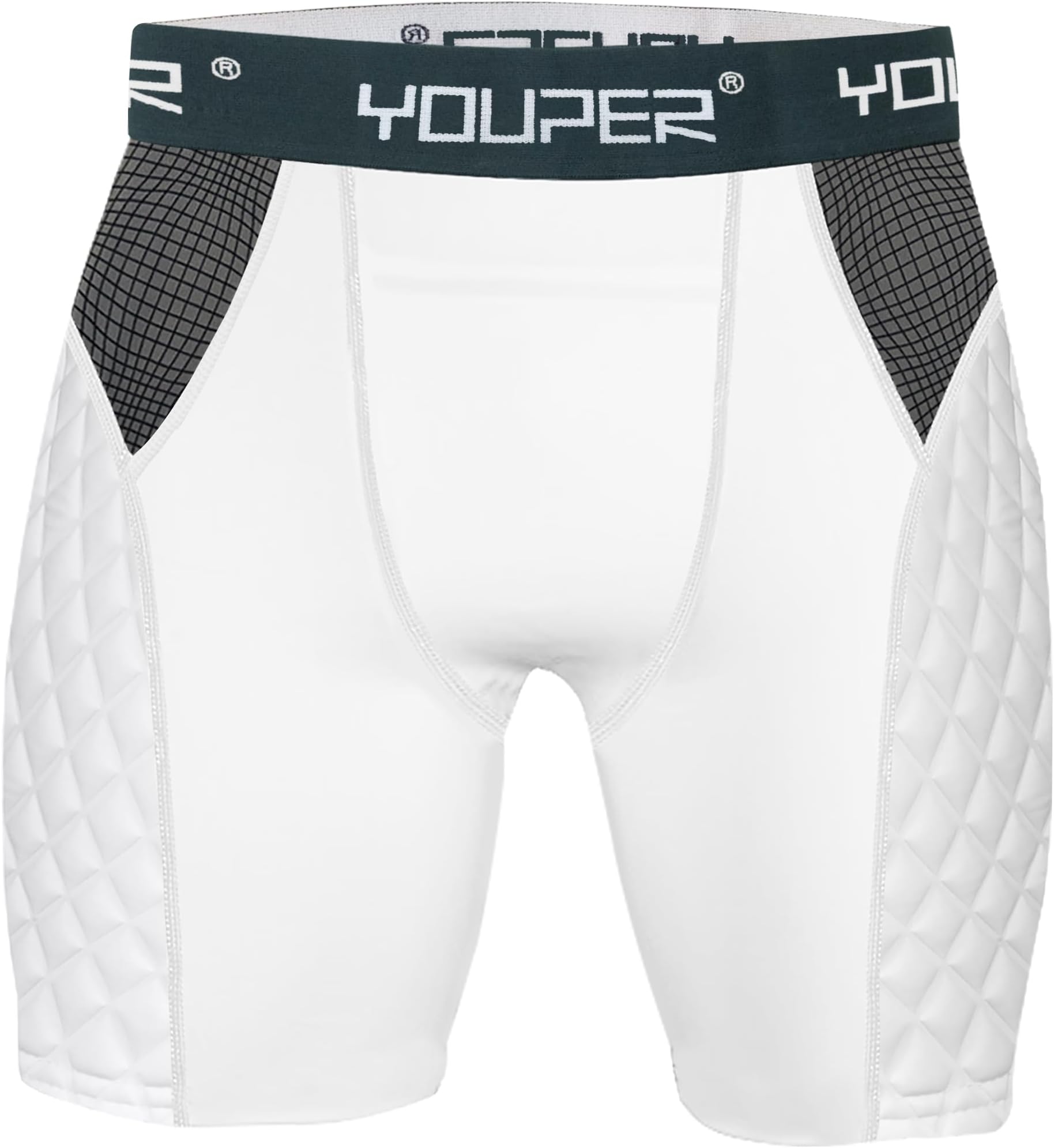 Adult Elite Compression Padded Sliding Shorts w/Cup Pocket for Baseball, Football