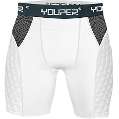 Youper Adult Elite Compression Padded Sliding Shorts w Cup Pocket for Baseball Football