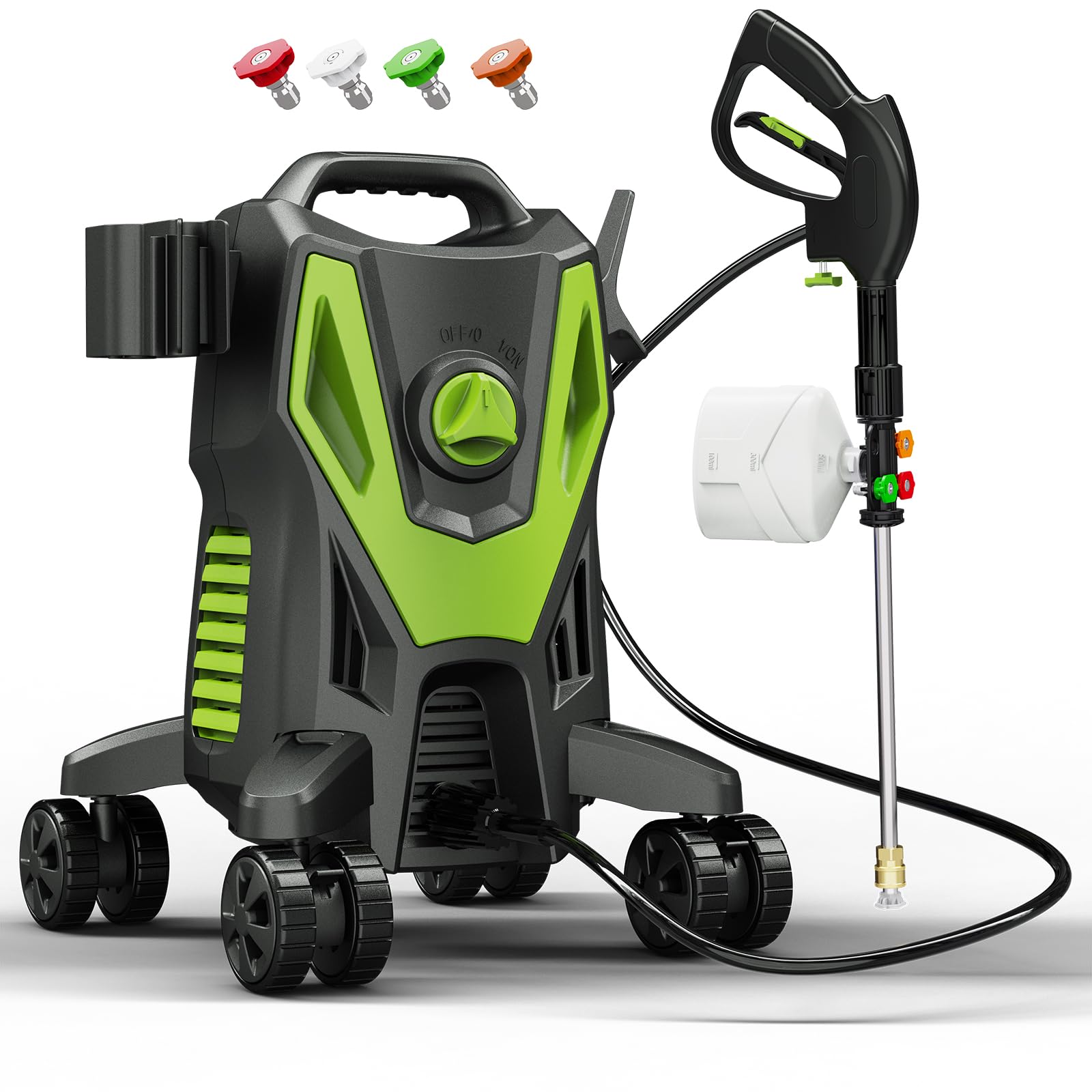 Photo 1 of QIOMALA 4800PSI PowerWasher with 4 Quick Connect Nozzles, Foam Cannon for Car, Lane, Patio Cleaning