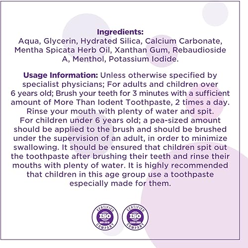 Miniatura 2 de Más que pasta dental blanqueadora y sin flúor para dientes y encías sensibles control del sarro y protección de cavidades natural y menta fresca