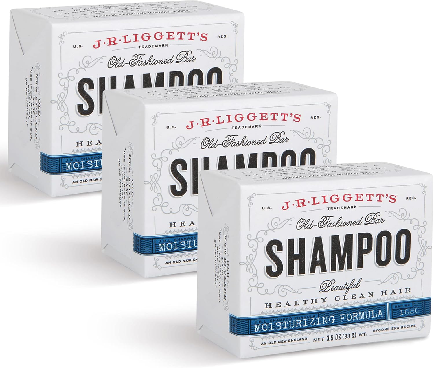 J·R·LIGGETT'S AllNatural Shampoo Bar, Moisturizing Formula Set of