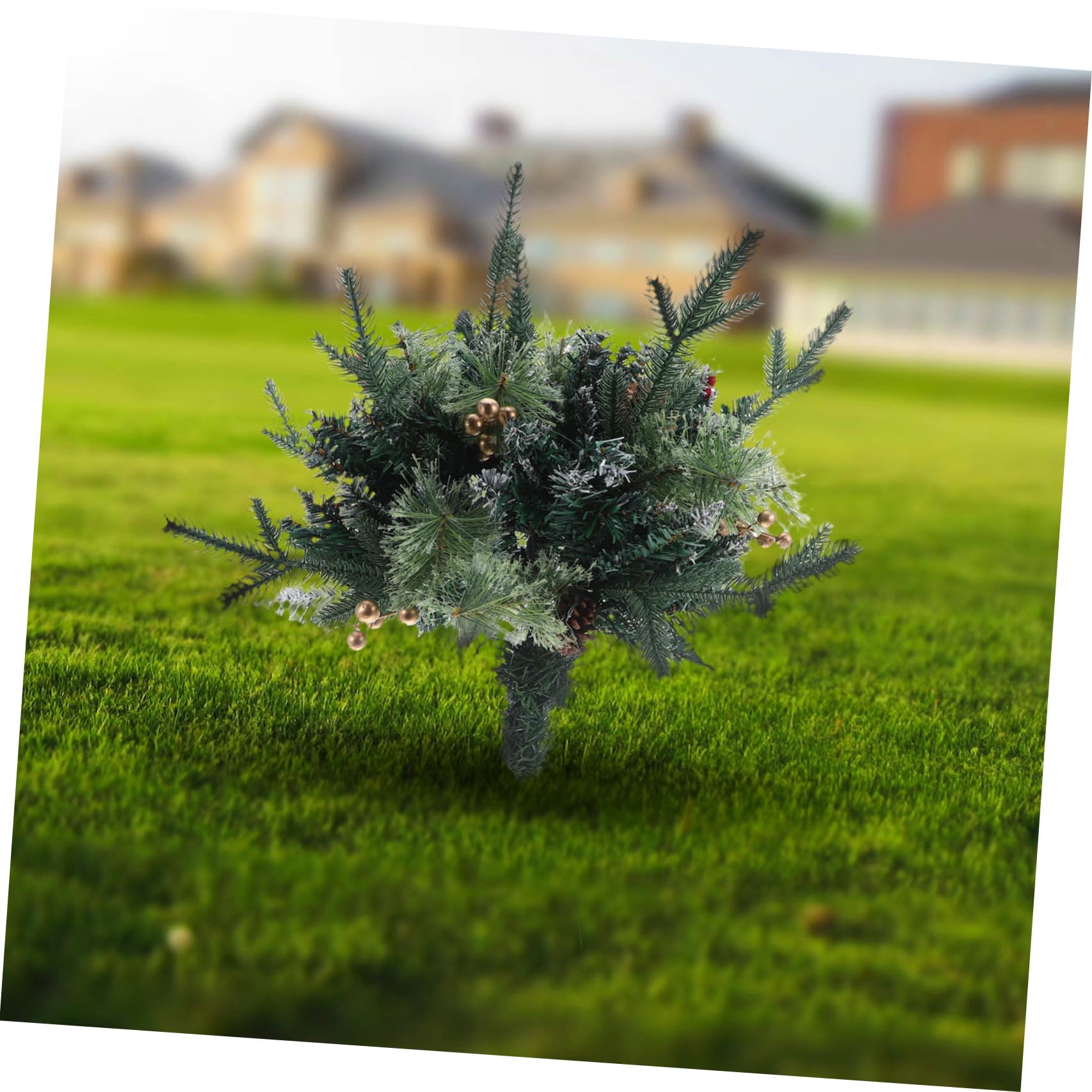 Cabilock Decorazioni Natale Esterne con Pigne Riempitivo per Urne e Fioriere Rami di Pino Finti Picchetti Natalizi per Giardino Decorazione Albero Natale Resistenti Intemperie