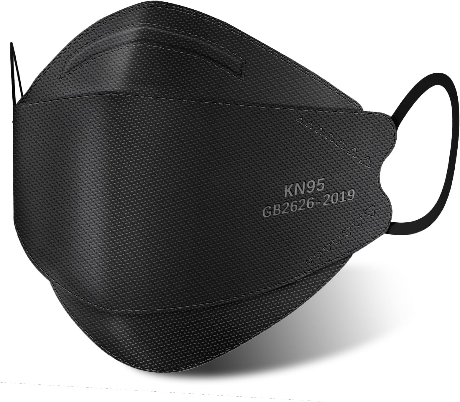 akgk KN95 Face Masks 50 Pack for Adults, 5-Ply Black Disposable Face Mask Against PM 2.5 Smoke and Dust
