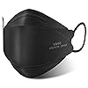 akgk KN95 Face Masks 50 Pack for Adults, 5-Ply Black Disposable Face Mask Against PM 2.5 Smoke and Dust