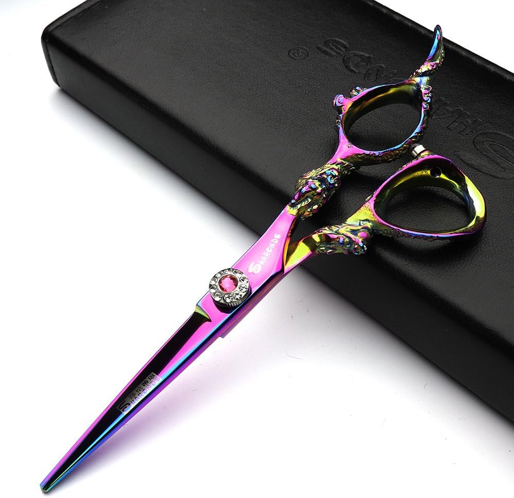 Japan 5.5 inch hair modeling tools cutting scissorsChinese dragon design+thinning scissors (Cutting Scissors)
