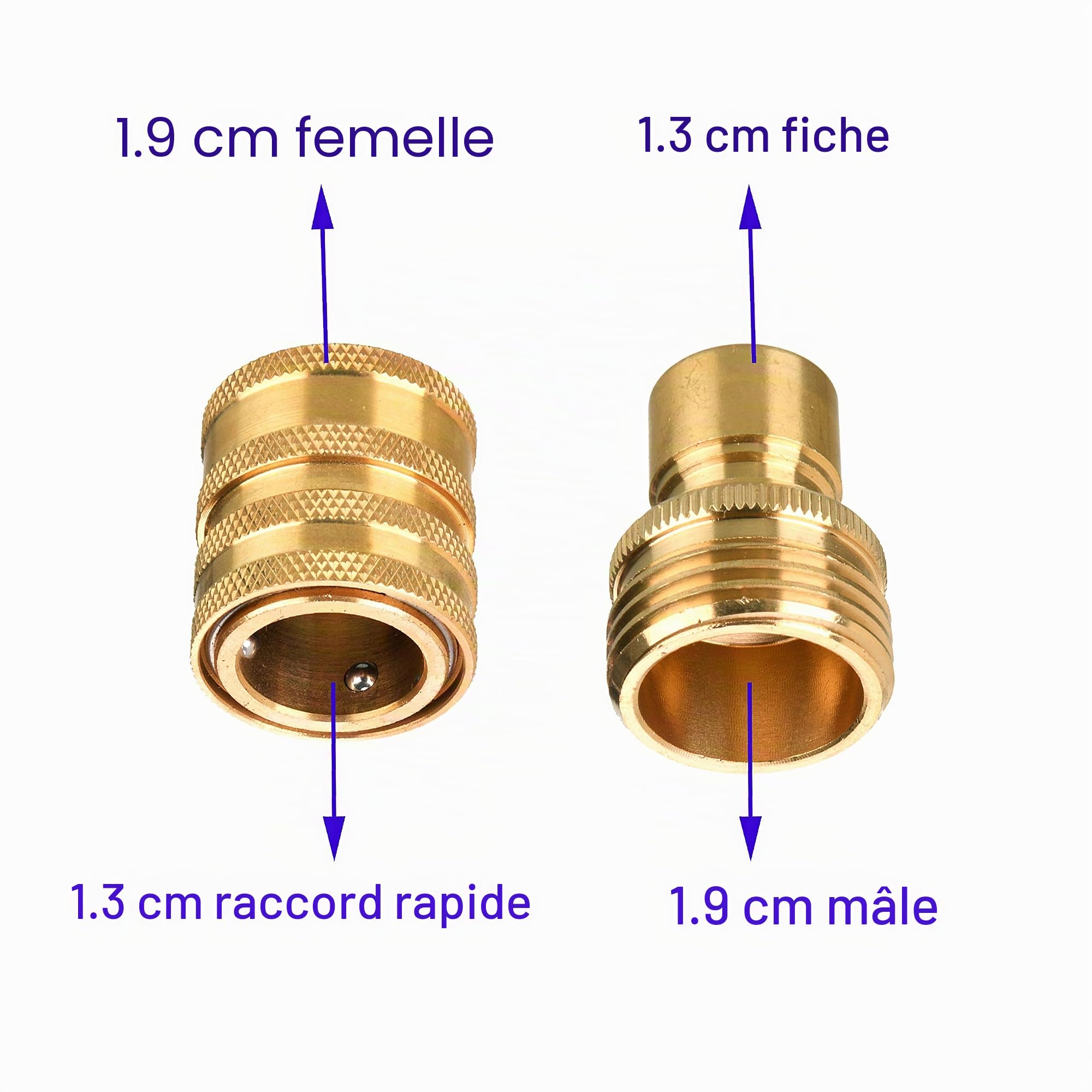 Tool Daily Kit d'Adaptateurs Haute Pression, Raccords Rapides, Lot de 9 | Raccord Rapide M22 14mm vers 3/8", Raccord Rapide 3/4" vers 1/2", Connecteur Mâle M22-14 pour Tuyau Nettoyeur Haute Pression