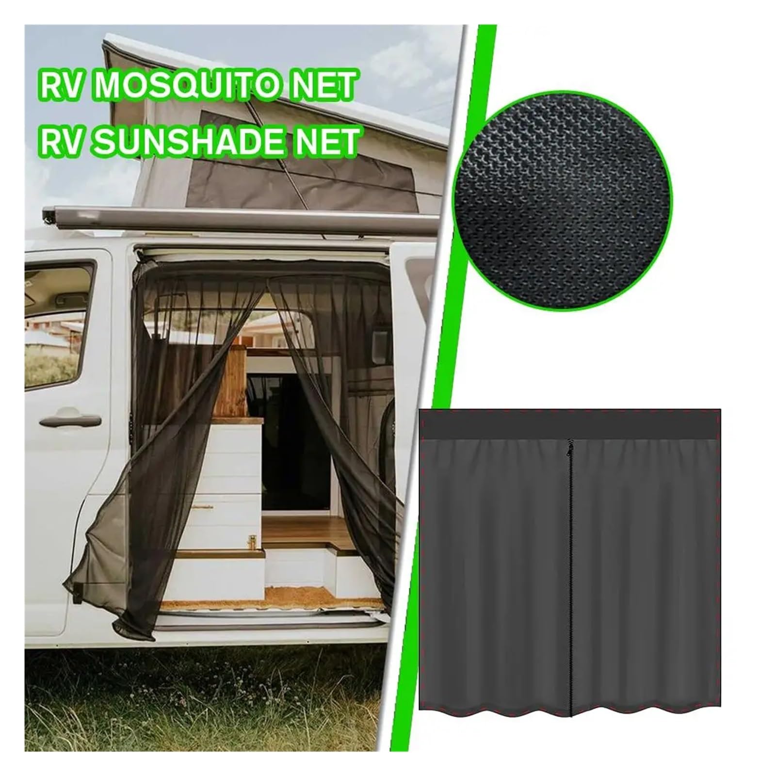 Rideau Voiture Rideau Pare-Soleil magnétique Universel for fourgonnette et Camping-Car(130 * 100)