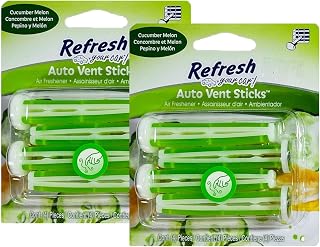 Refresh Your Car! Car Air Fresheners Vent Sticks, Odor Eliminator for Car Vent Air Freshener (Cucumber Melon, 2 Packs)