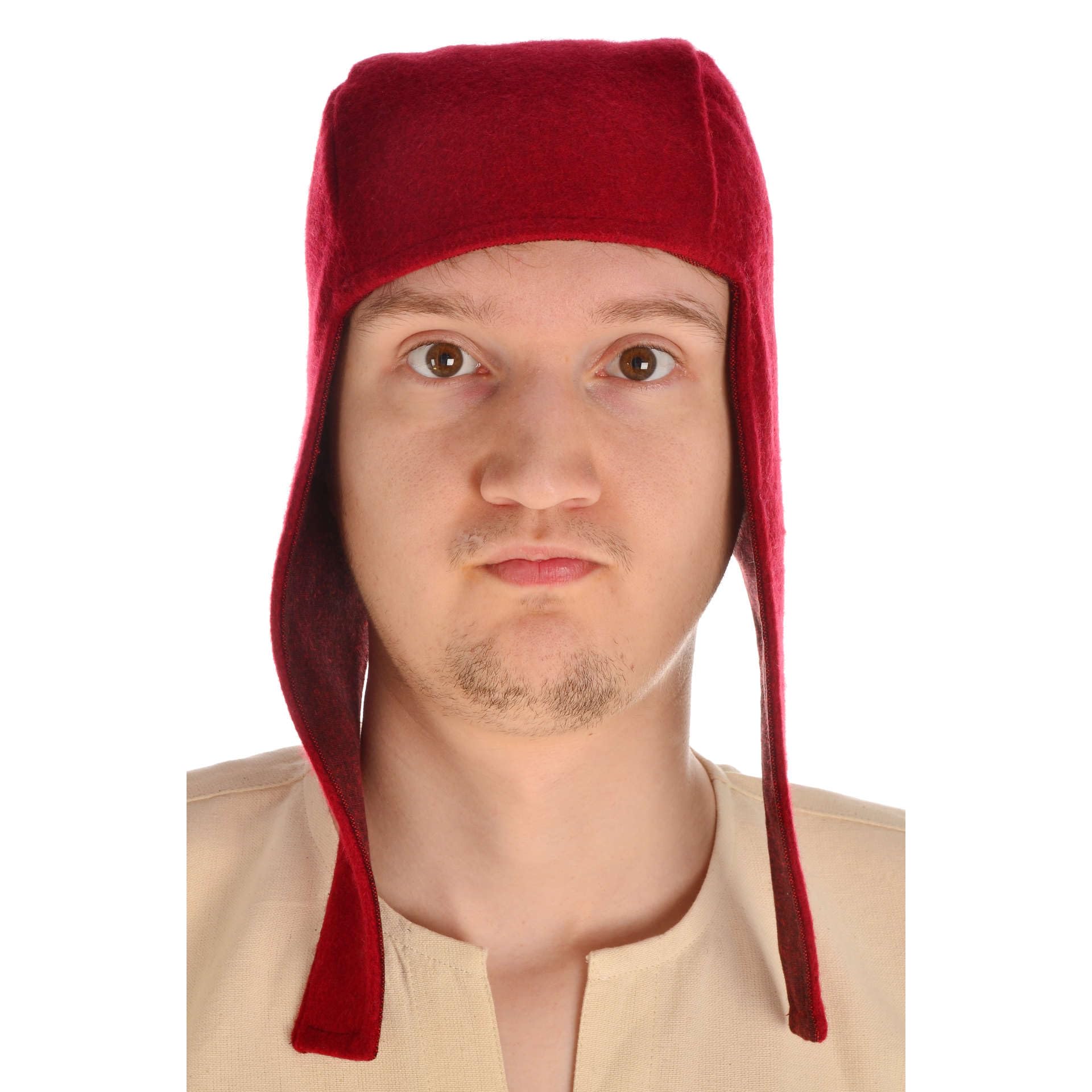 HEMAD Men´s Medieval Hat Wool Felt Karamphi - Red XL