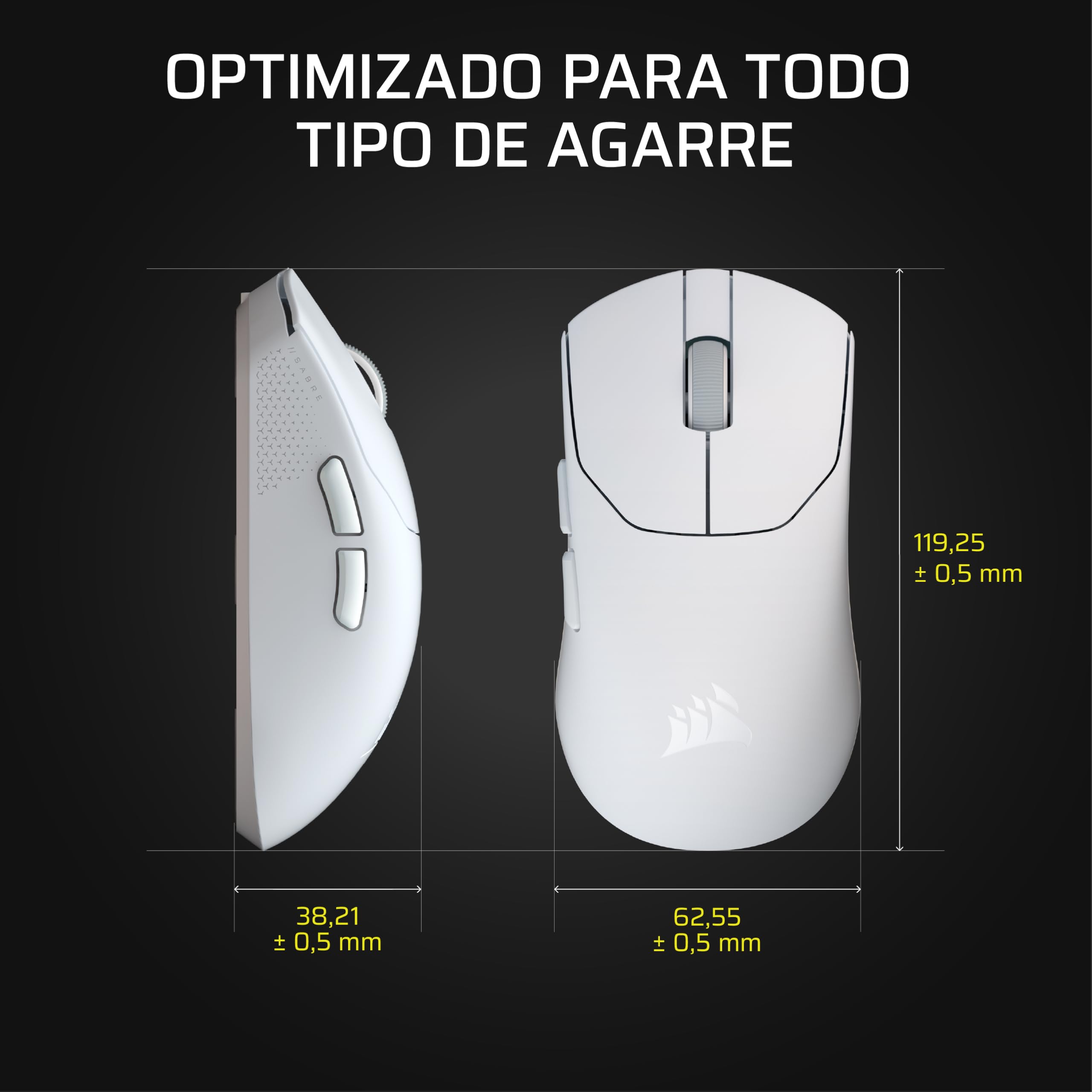 Corsair Sabre v2 Pro Ultralight Wireless FPS Ratón Gaming – 33K dpi, 36g Peso, 8,000Hz Sondeo Avanzado, Interruptores Mecánicos, hasta 70 Horas de Duración de la Batería, Web Hub – Negro