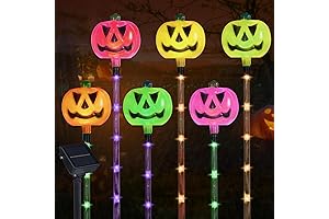 Halloween Decorations Outside 6 Sets of Solar Pumpkin Pathway Lights