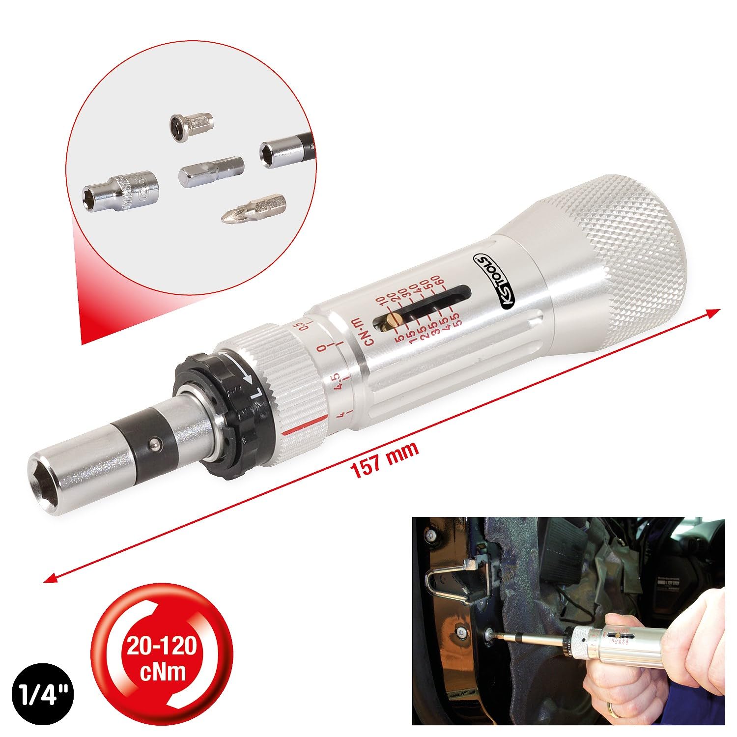 KS Tools 516.3225 Giraviti Dinamometrico ESD con Scala Micrometrica, 20-120 NM
