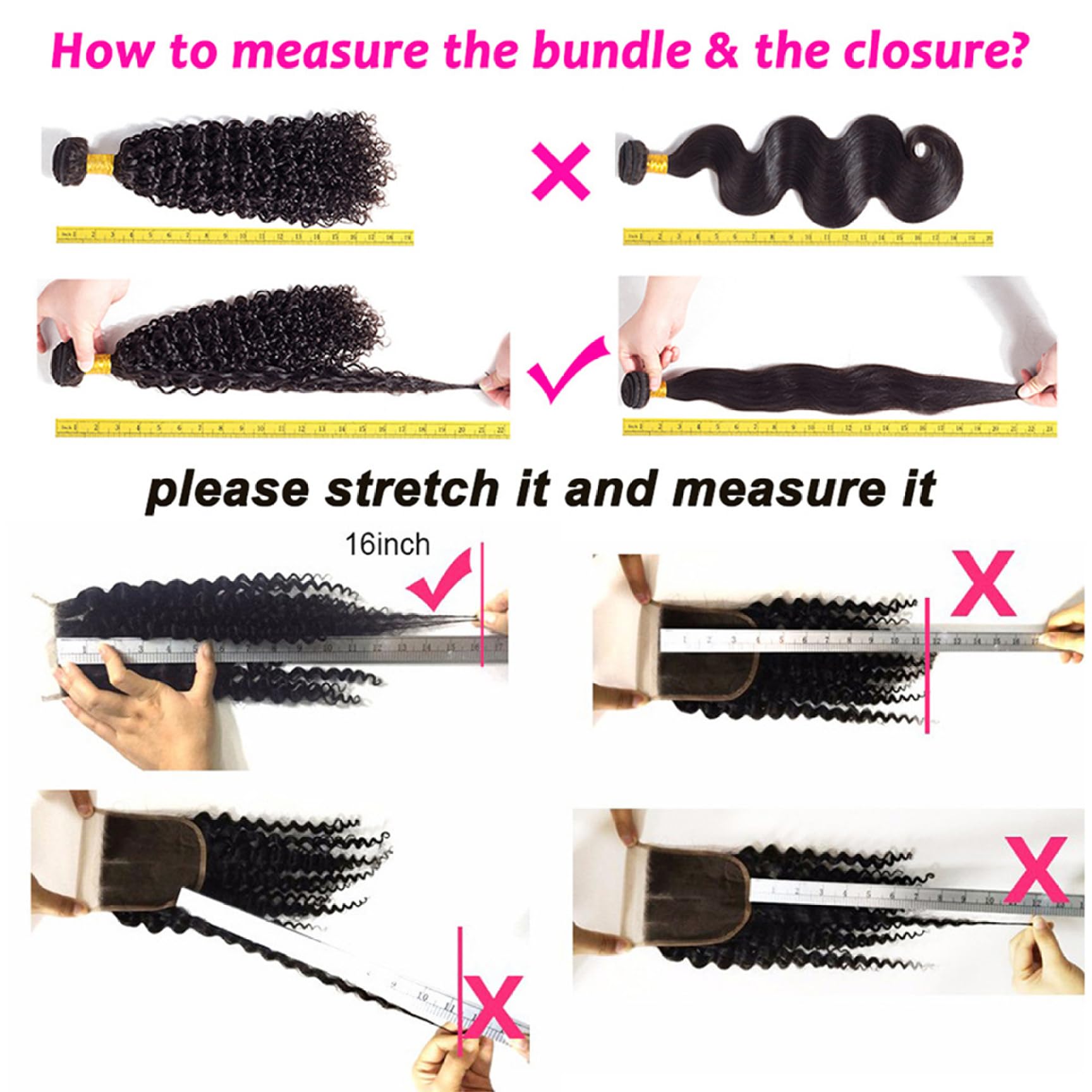 Water Wave Bundles 4x4 Closure 16 Inch Wet and Wavy Human Hair Bundles Soft & Pre Plucked for Black Women Dark Brown