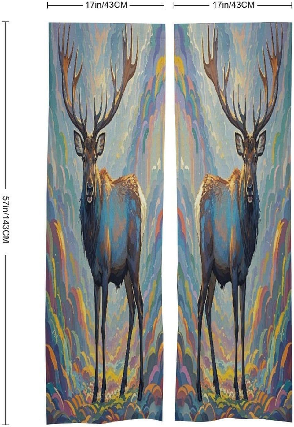 Elk Artwork Door Curtain Printed Doorway Noren Japanese Style Doorway Room Divider Curtains for Privacy Partition Divider Kitchen Home Decorations Wall Hanging