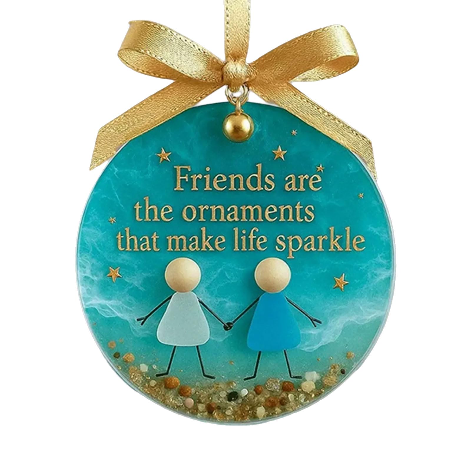 hogtnd Christmas Bells Decoration, Marine Glass, Unique Friendship Symbol, Christmas Tree Accessories, Gift, Handmade Marine Glass Christmas Ornament