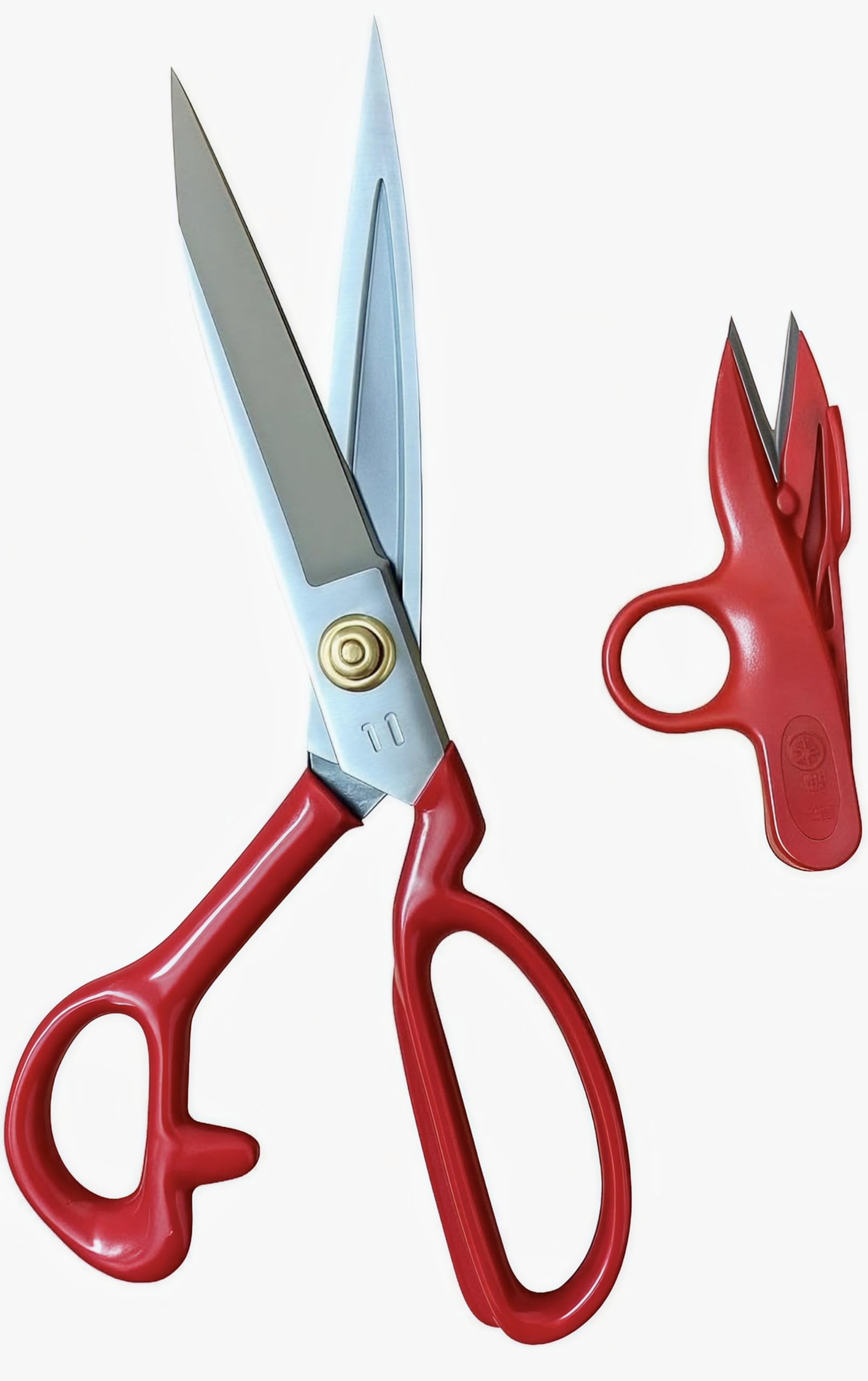 Pin 11 inch Tailor Scissor with Thread Cutter, Stainless Steel Blades, Red Handle, 11 Inch Heavy Scissor.-image-21
