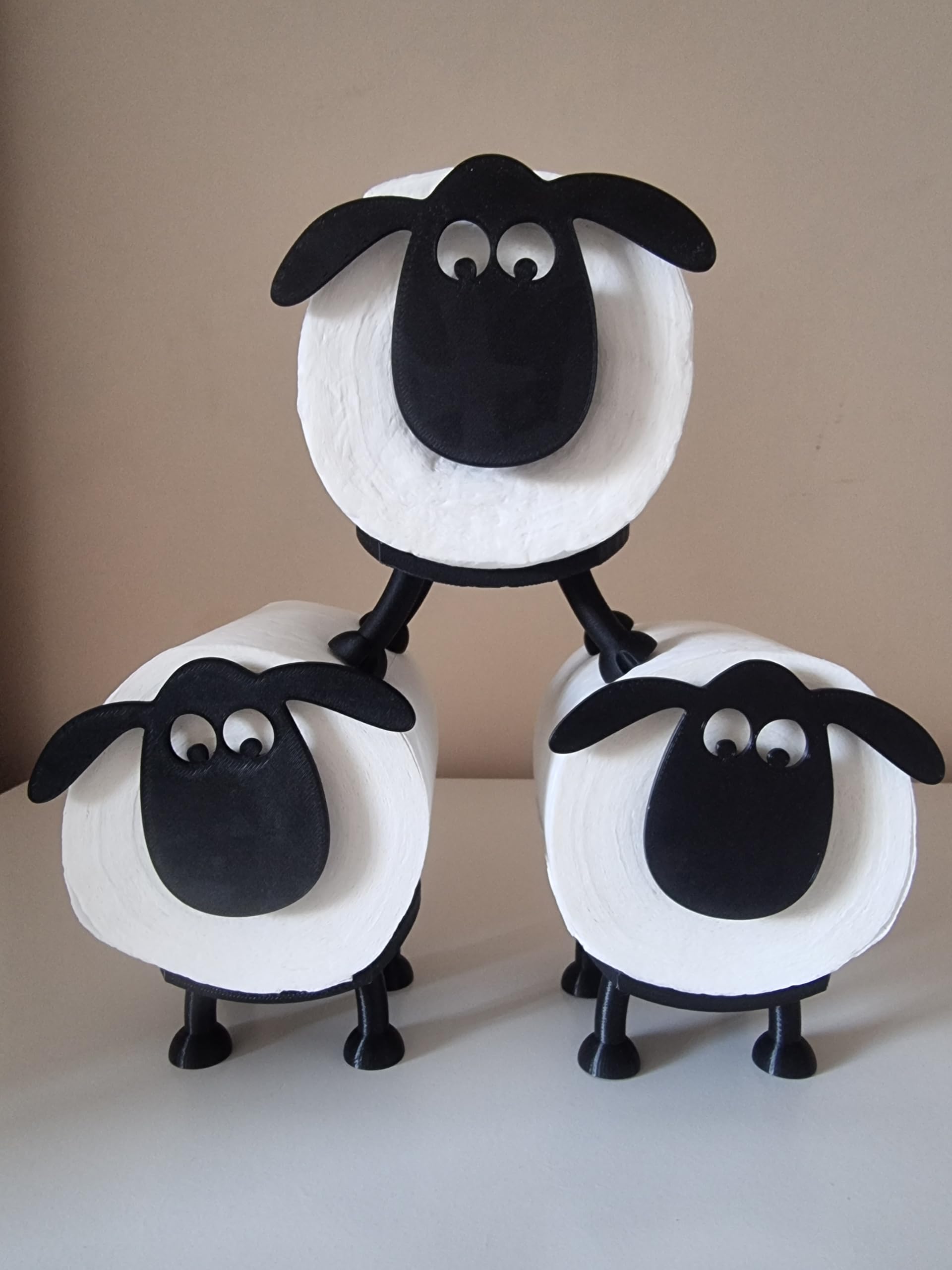 Portarotolo Carta Igienica A Forma Di Pecora - Set Di 3 Supporti Per Rotoli Da 42 Mm, Divertente E Pratico - Foto 6