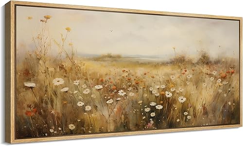 Miniatura 68 de MUDECOR Lienzo enmarcado extra grande para pared, tonos neutros suaves, naturaleza, vida silvestre, antiguo, retro, bellas ilustraciones,